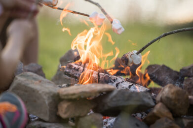 smores over campfire